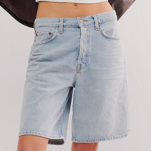 Agolde Light Blue Jean Shorts - Picture 3 of 9